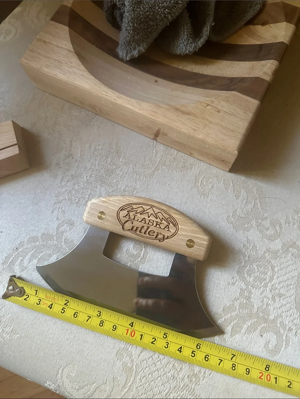 Alaska Cutlery Alaskan birch Ulu knife and chopping bowl set, The Ulu Factory